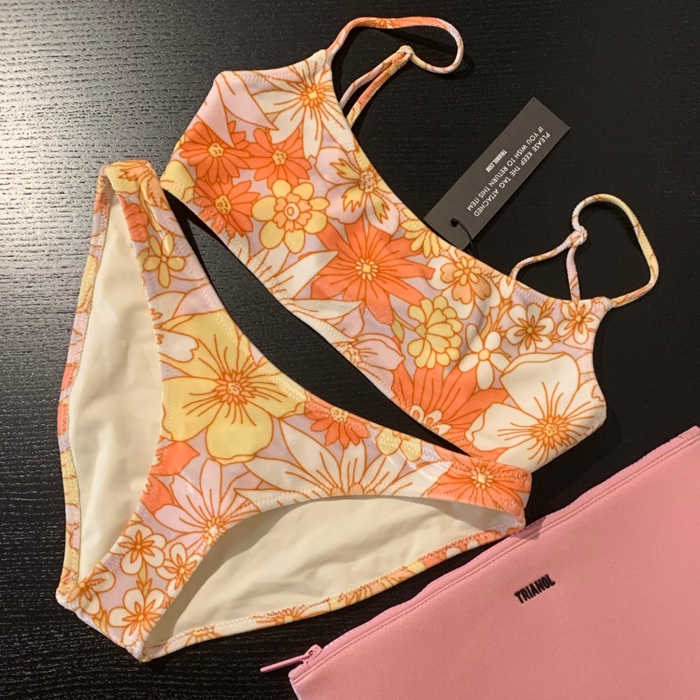 Triangl Mica Velvet Floral Bikini XS bottom/ S+ top NWT